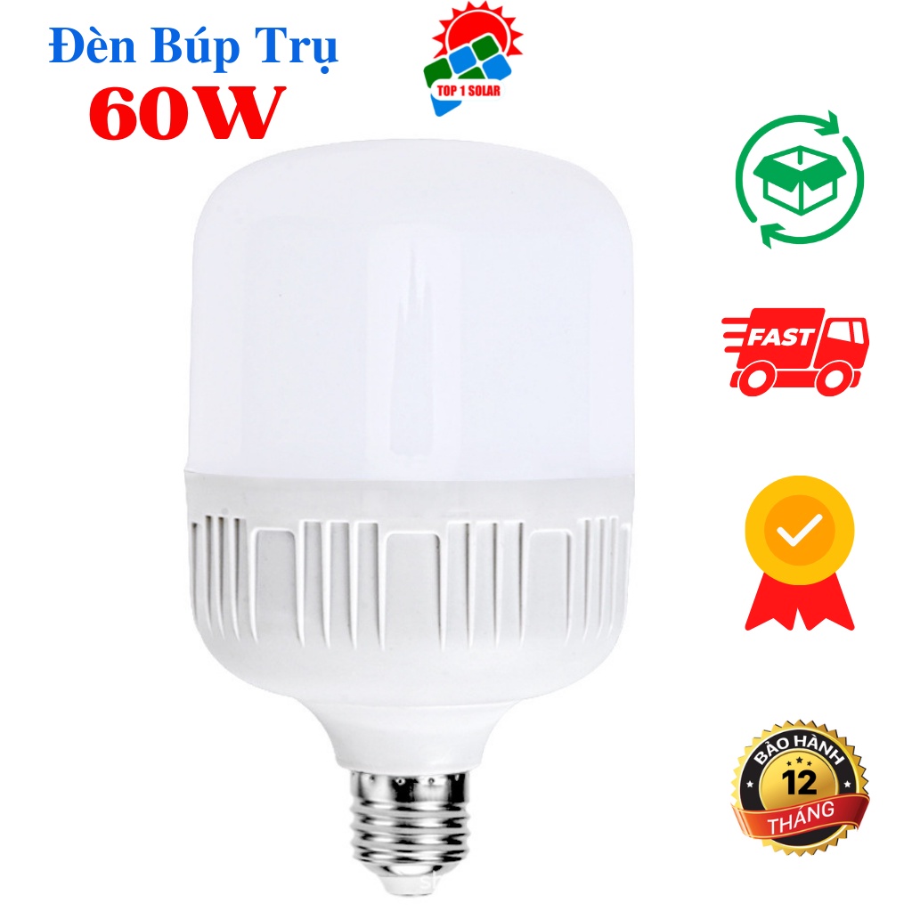 Bóng Đèn Búp Trụ 60W 50W 40W Đèn Led Buld Trụ Siêu Sáng Tiết Kiệm Điện Kín Nước Điện Bóng Đèn Đui Vặn E27