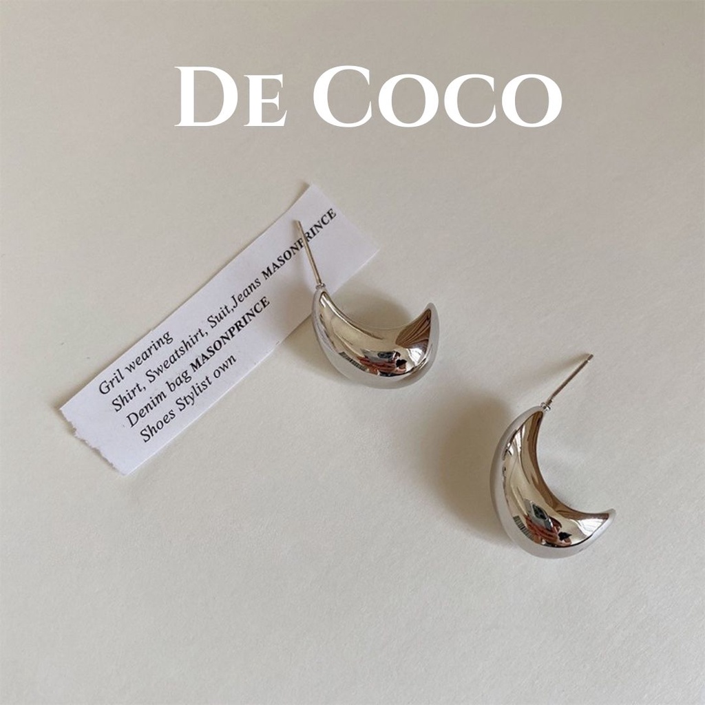 Khuyên tai bông tai nữ Silver Ball decoco.accessories