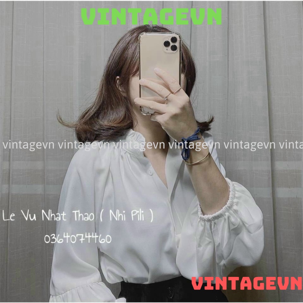 Áo babydoll cổ bèo tiểu thư A256 quảng châu Thời trang Xmin huongmitxu vintagevn