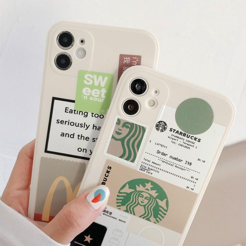 STARBUCKS Ốp Điện Thoại Silicone Mềm Chống Sốc In Hình Logo Mcdonald Cho iphone12 pro max 11 pro max Xs max XR Xs max 7 / 8 / SE 7plus / 8plus