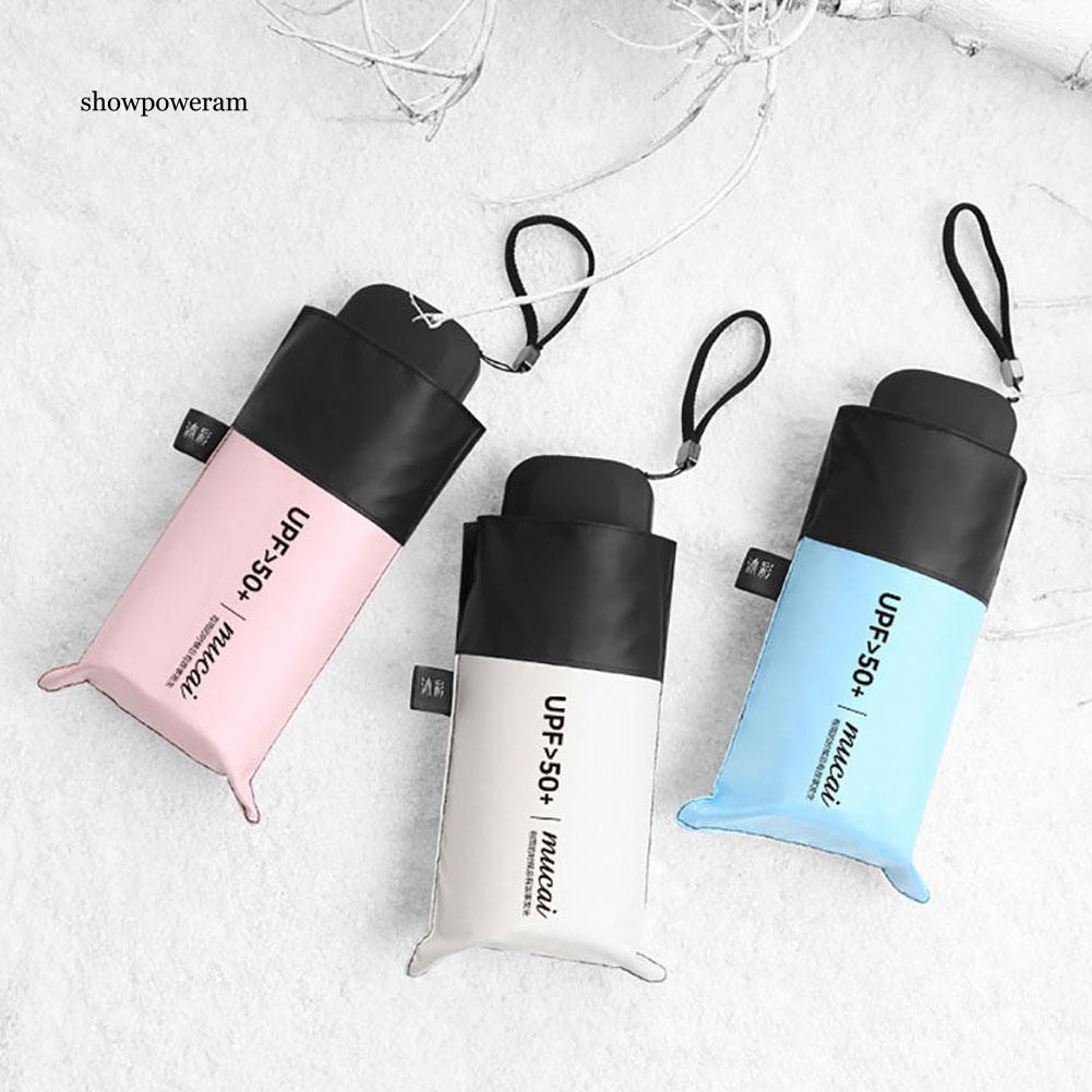 SPAM  Mini Summer Waterproof Windproof Folding UPF50+ Sun UV Rain Protection Umbrella