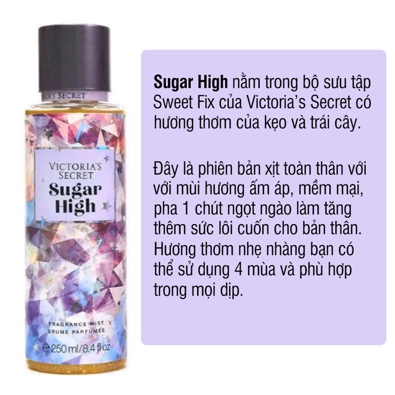 Xịt thơm body mist Victoria Secret toàn thân hương nước hoa