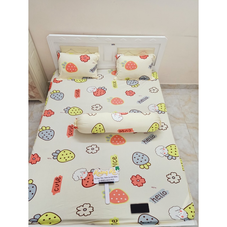 Drap thun lạnh, vỏ ôm may khóa kéo bít đầu