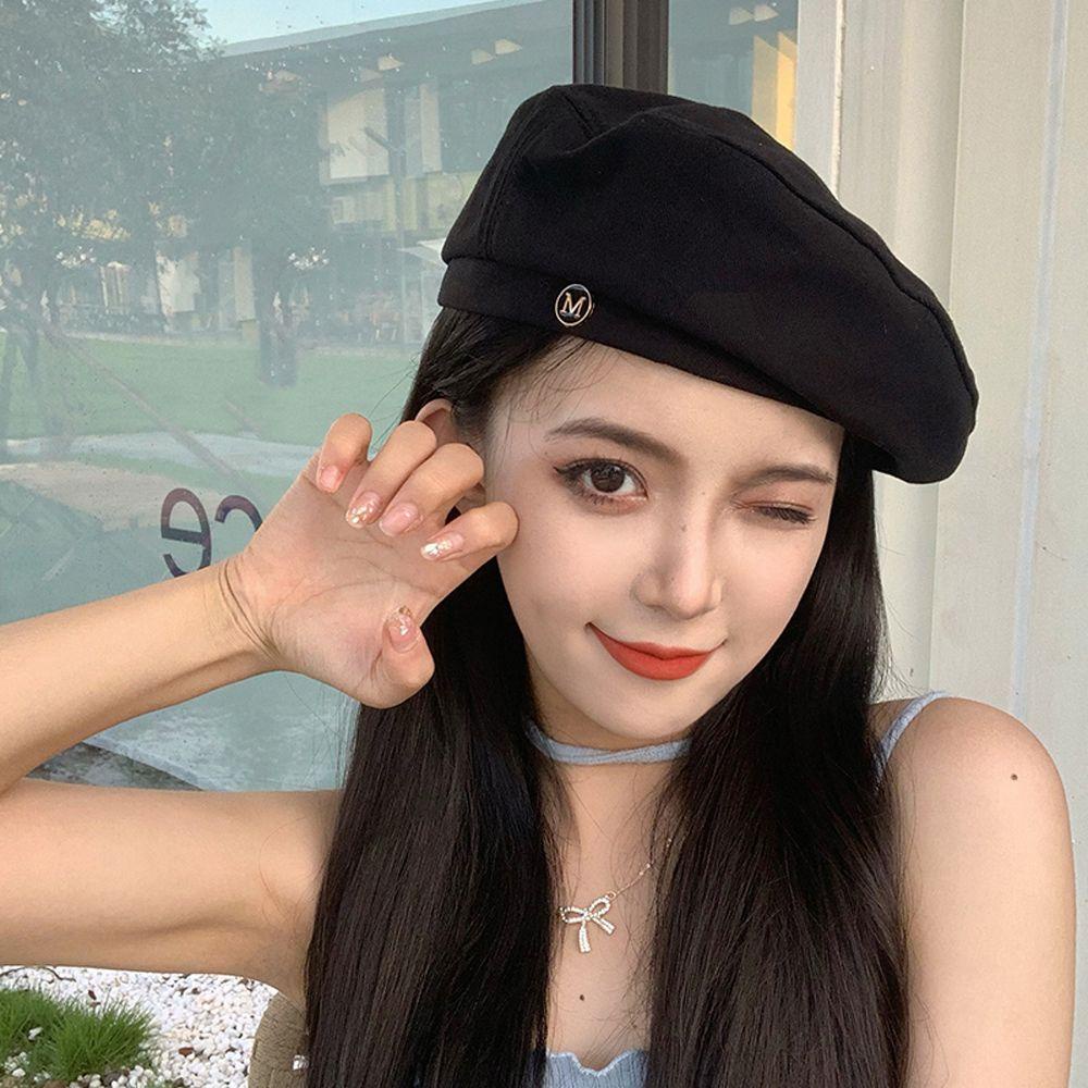 Mũ Beret Cotton Màu Sắc Đơn Giản Phong Cách Anh Quốc Thời Trang Thu Đông Cho Nữ