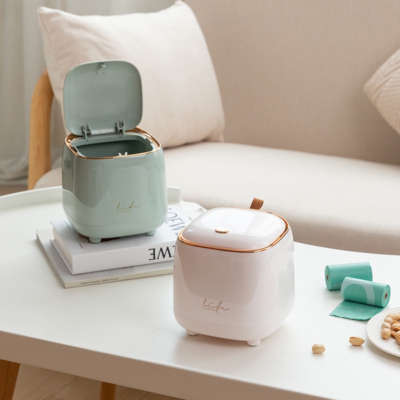 Thùng Rác Mini Để Bàn Có Nắp Dạng Nhấn Tiện Dụng Cho Gia Đình / Văn Phòng