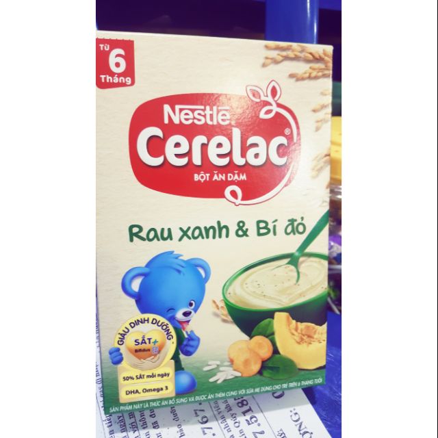 Bột ăn dặm Nestle- cerelac ( rau xanh & bí đỏ - 6 tháng trở lên )