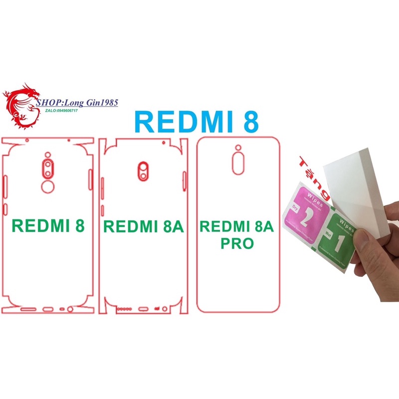 Redmi 8,8A,8Apro miếng dán Ppf mặt sau chống va đập tốt nhất