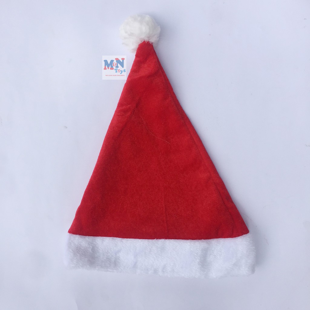 Mũ nhung ông già Noel mặt cười đội chơi Giáng sinh cho trẻ em và người lớn