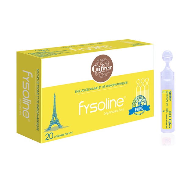 Fysoline - Nước muối sinh lý Kháng khuẩn Pháp - Hỗ trợ nghẹt mũi, viêm mũi, sổ mũi