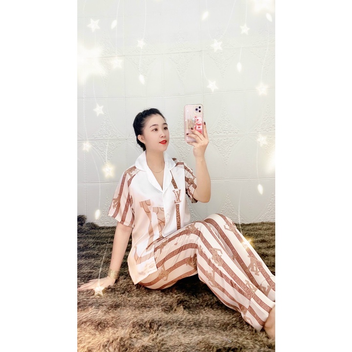 BỘ PIJAMA SATIN TAY NGẮN QUẦN DÀI MS21 | BigBuy360 - bigbuy360.vn