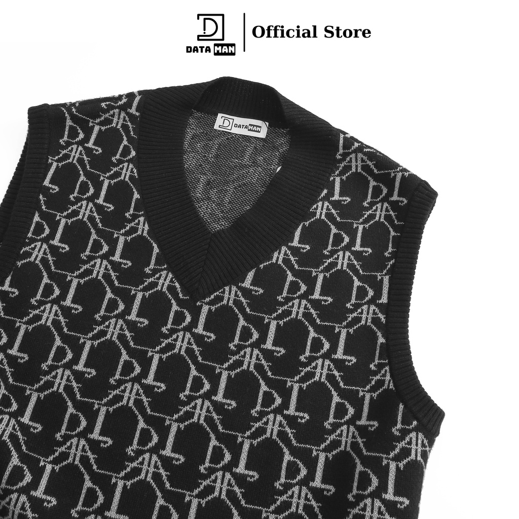 Áo GILE len nam DATAMAN dệt kim, họa tiết MONOGRAM trẻ trung, form rộng, dáng Unisex - GILEDT22-08