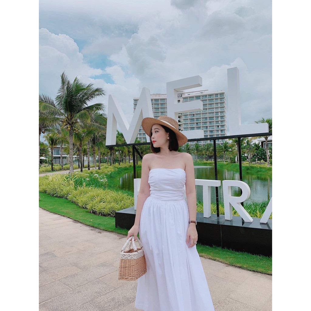 (HÌNH THẬT) Đầm Maxi Cúp Ngực Tùng Xoè VIVU (TRẮNG) | BigBuy360 - bigbuy360.vn
