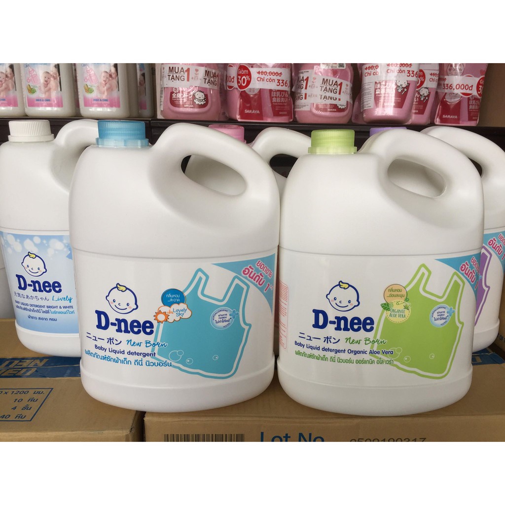 (Chính hãng có tem Đại Thịnh) Nước giặt quần áo em bé Dnee can 3000ml