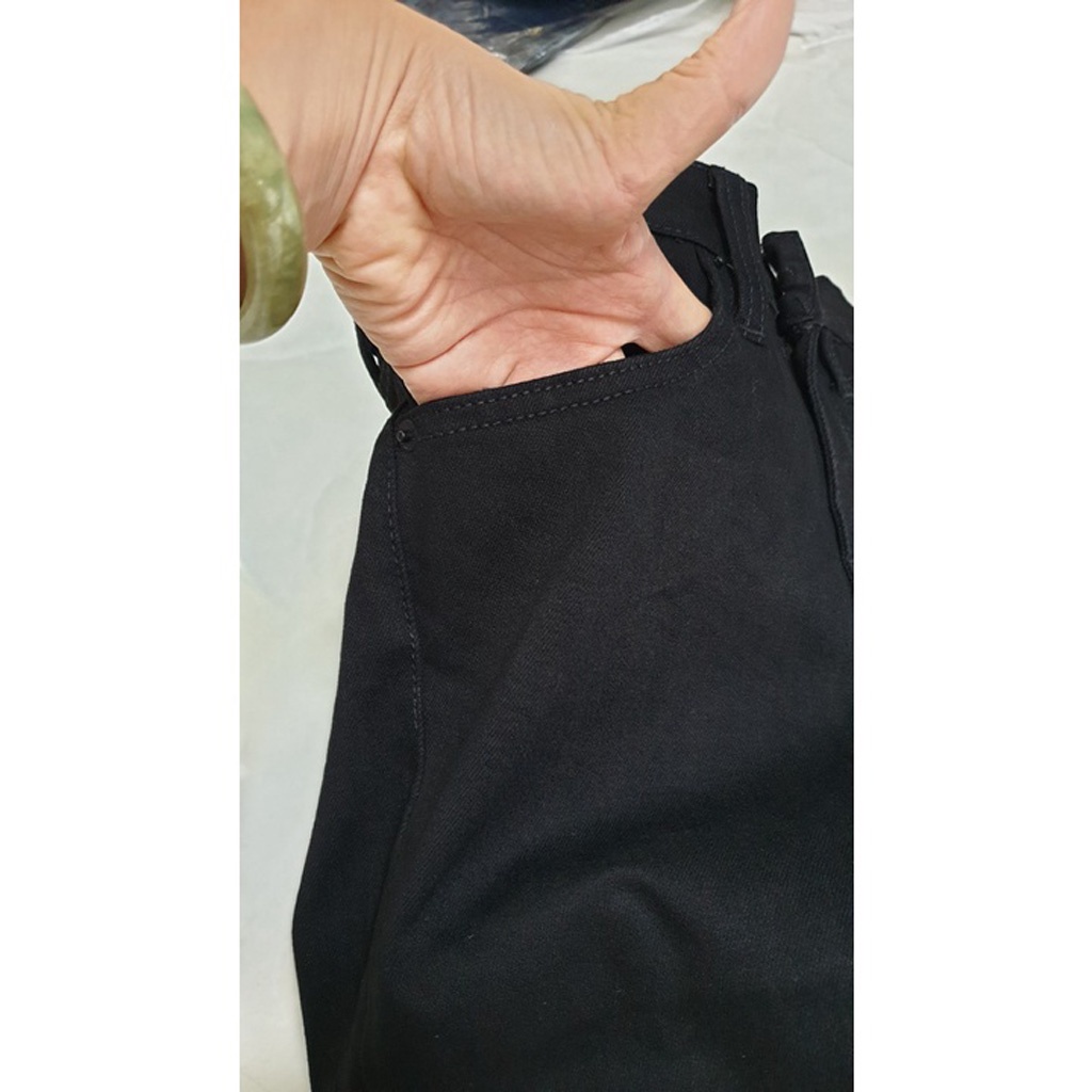 Quần jean nam đen trơn cao cấp co giãn slimfit KAZATA