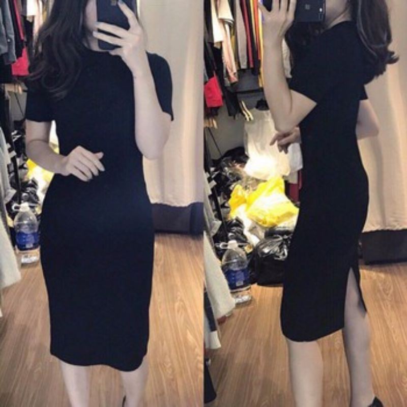 ĐẦM ÔM BODY CỔ TRÒN TAY NGẮN NTTSHOP | BigBuy360 - bigbuy360.vn