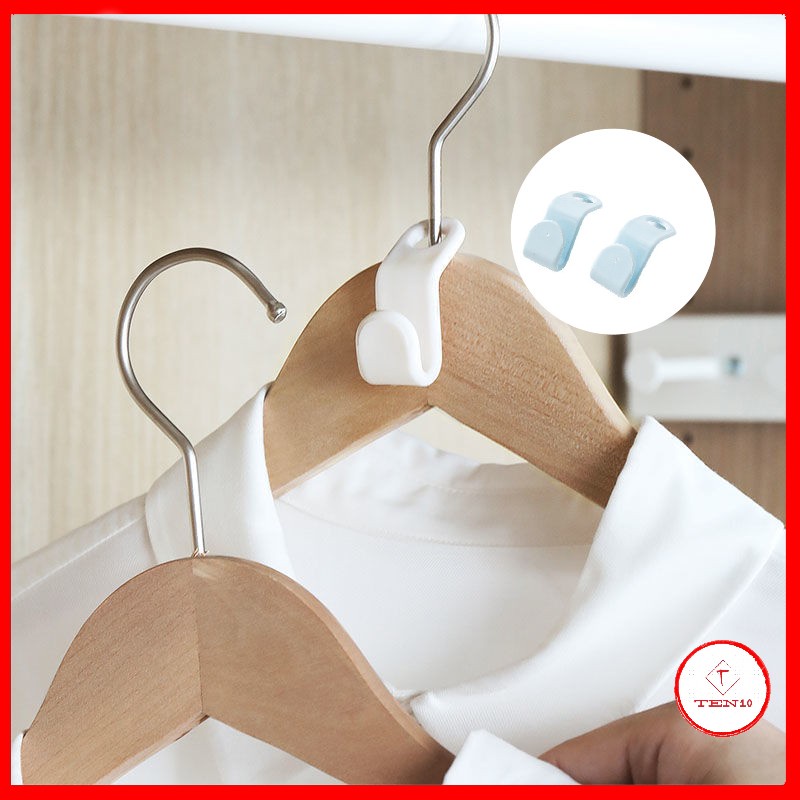 Đầu nối móc treo quần áo phơi đồ bằng nhựa cao cấp tiết kiệm không gian chịu lực tốt các móc xếp nhiều tầng màu trắng