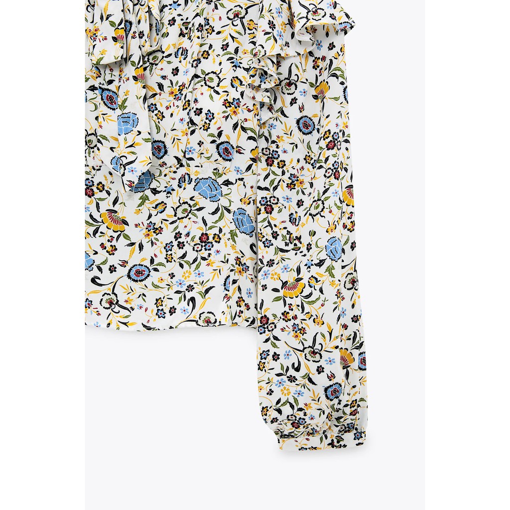 Áo hoa buộc dây eo ZARA Auth