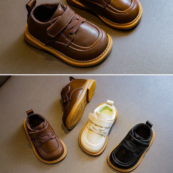 Giày Da Đế Mềm Phong Cách Anh Thời Trang Mùa Xuân Cho Bé Gái Tập Đi