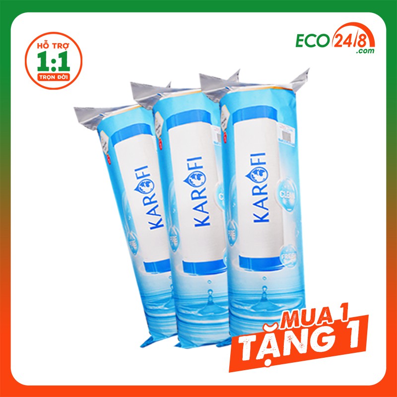 [Mua 1 tặng 1] Bộ 3 lõi lọc thô Karofi số 1,2,3 Smax Duo - Vi lọc, Carbon, vi lọc đa điểm