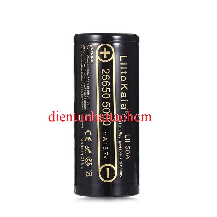 PIN SẠC 26650 LIITOKALA 3.7V 5000MAH CHÍNH HÃNG