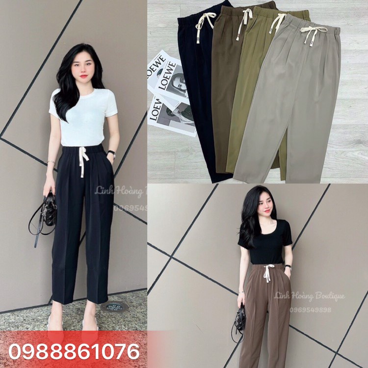 Quần baggy dây rút ruby cạp chun hot trend hàng đẹp cao cấp