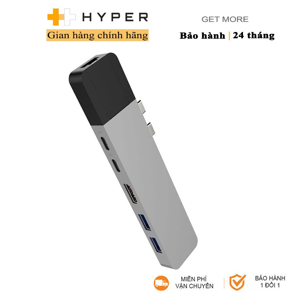 Cổng chuyển HyperDrive Net 6-in-2 USB-C Hub - GN28N - Hàng Chính Hãng