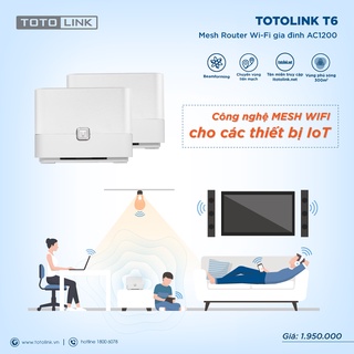 Mua Wifi mesh Totolink T6-v2 Ac1200 bộ 2 cái - router wifi cho gia đình