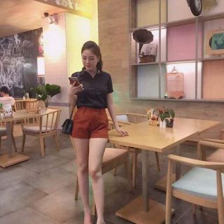 Sét áo sơ mi tay ngắn + quần sort dễ thương lắm ạ