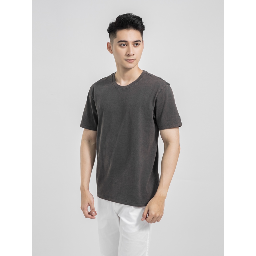 Áo thun nam ARISTINO dáng Casual fit suông rộng, chất liệu cotton mềm mại, khả năng thấm hút mồ hôi cao - ATS022S1