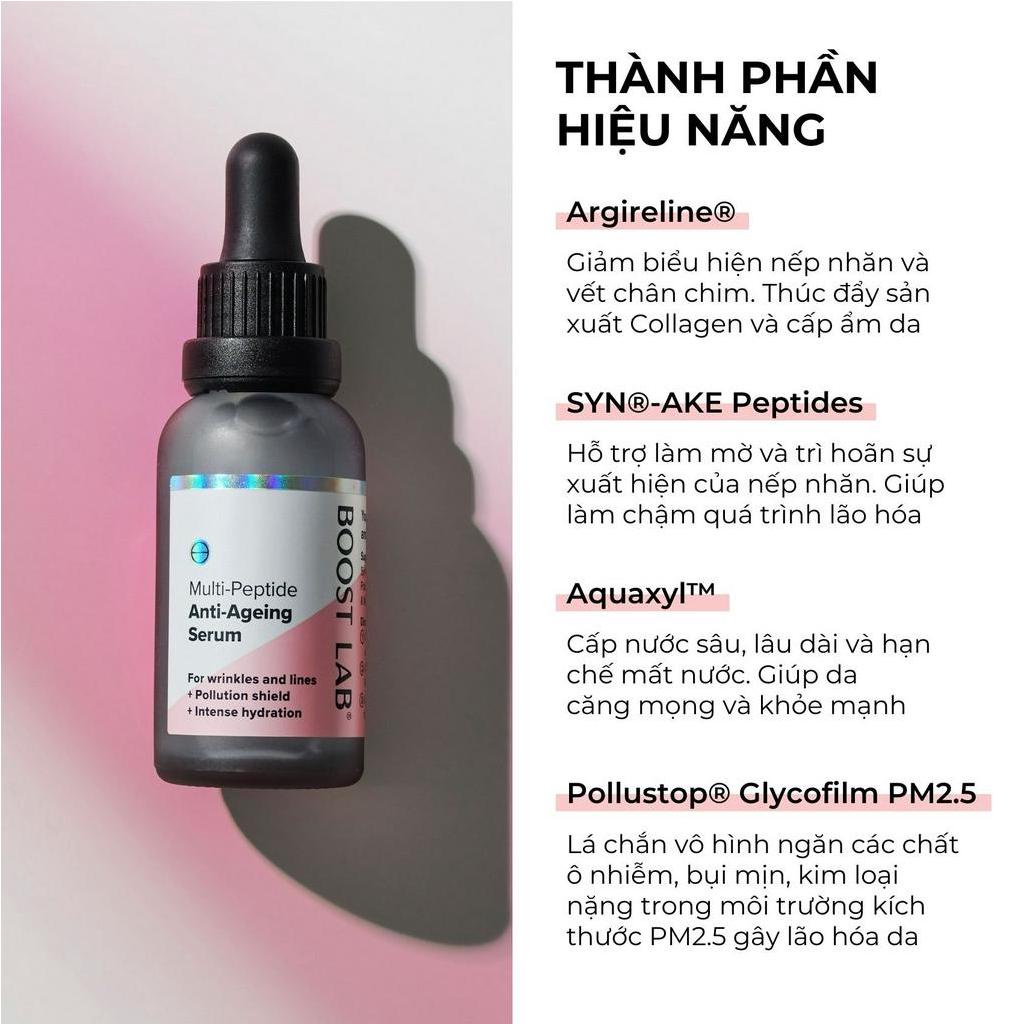 Tinh Chất Peptides Chống Lão Hóa, Cải Thiện Nếp Nhăn và Bảo Vệ Da | BOOST LAB Multi-Peptide Anti-Aging Serum