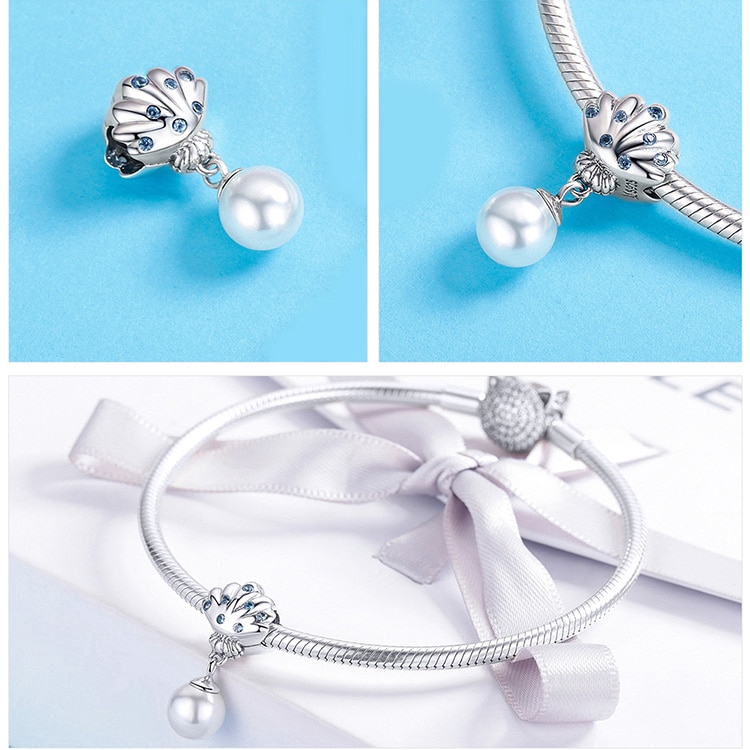 Mặt Dây Chuyền Bamoer Hình Vỏ Sò Đính Đá Xinh Xắn