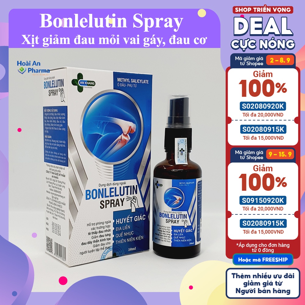 Bonlelutin Spray - Xịt giảm đau mỏi vai gáy, đau nhực xương khớp ở người cao tuổi