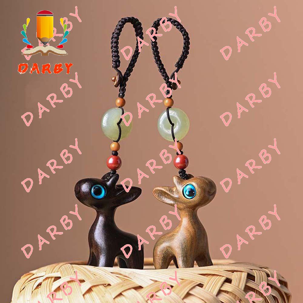 Dây Treo Điện Thoại / Chìa Khóa Bằng Gỗ Đàn Hương Hình Chú Hươu Dễ Thương Chống Thất Lạc Tiện Dụng