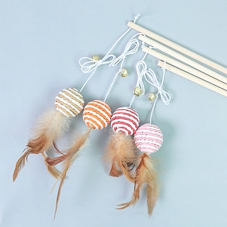 Lông Vũ Mô Phỏng Thú Cưng + Chuông Cực Gỗ Thích Thú đồ Chơi Mèo Que Bền Chắc đồ Chơi Dây Bông Chắc Chắn Có Thể Lựa Chọn Nhiều Kiểu Dáng