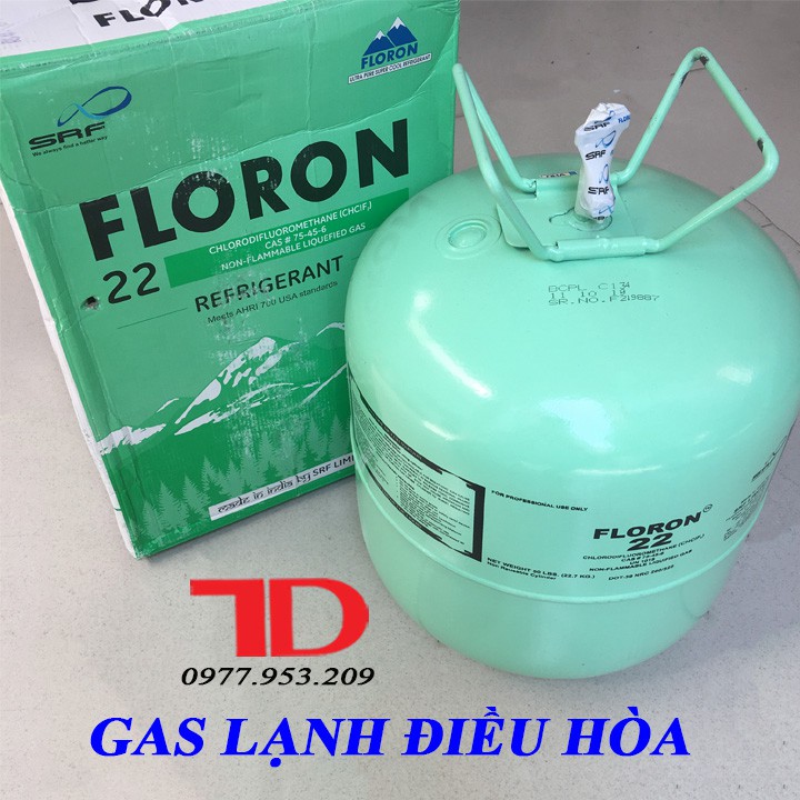 Môi chất lạnh điều hòa R22 FLORON Ấn Độ 22.7KG, ga lạnh R22