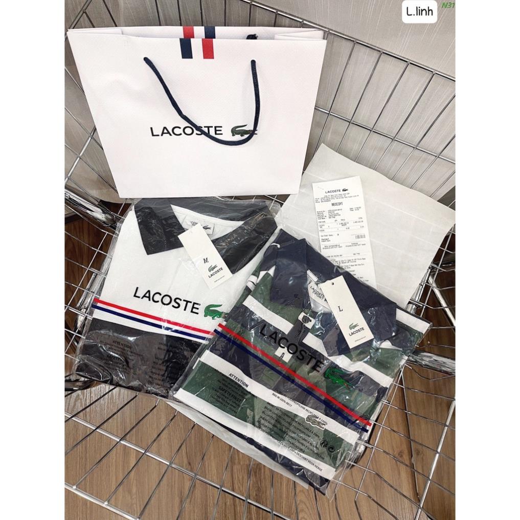 Áo thun nam polo tay ngắn vải cá sấu cotton cao cấp mềm mịn Lacoste chuẩn form thấm hút ❕