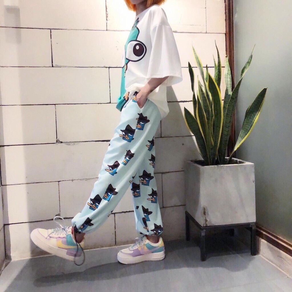 Quần Cartoon Pant Ulzzang - Quần dài hoạt hình hoạ tiết kute