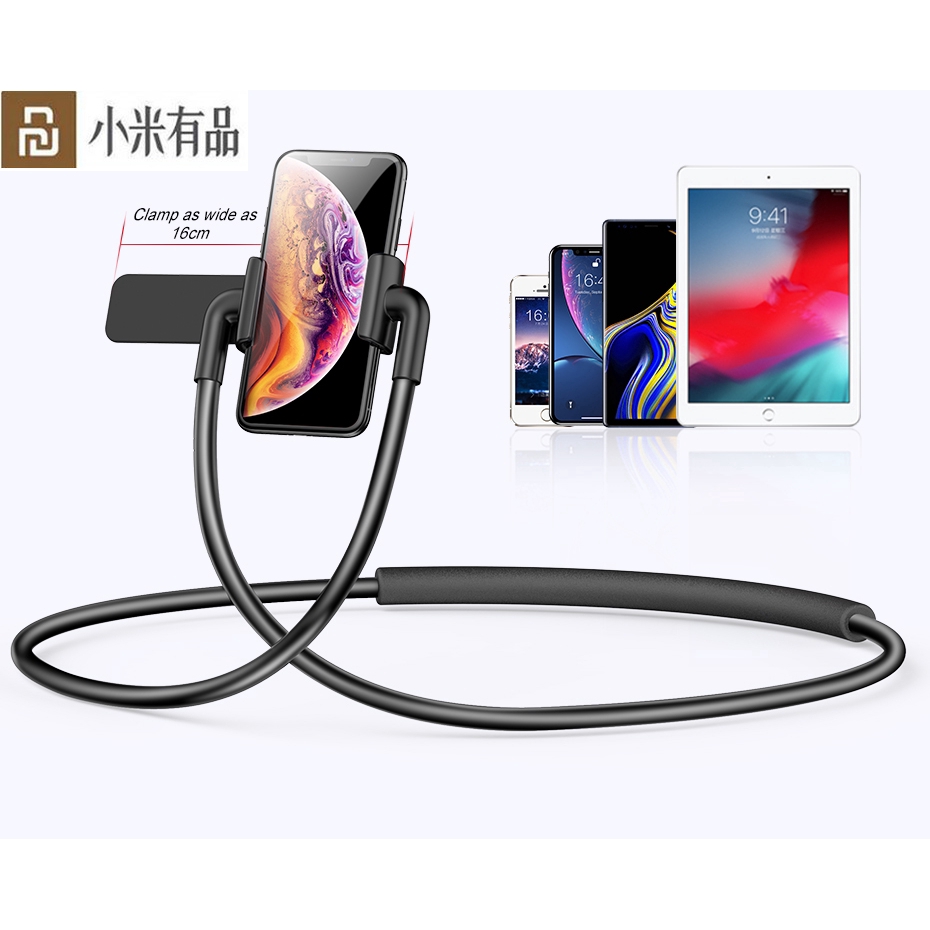 Giá đỡ điện thoại/máy tính bảng thiết kế có vòng đeo cổ tiện dụng cho iPhone Samsung Xiaomi