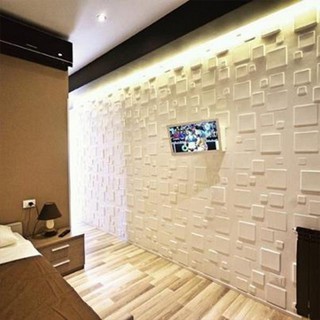 Giấy dán tường 3D ô vuông nổi