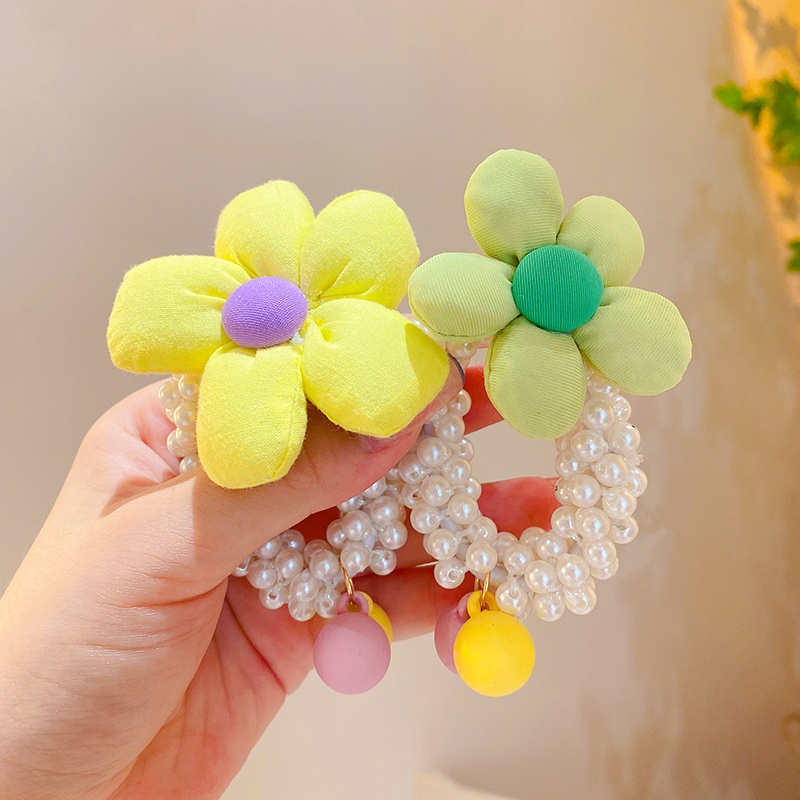 Dây Buộc Tóc Hình Vương Miện Đính Ngọc Trai Cho Bé Gái
