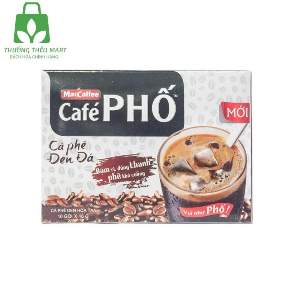 Cà Phê Đen Đá Hòa Tan MacCoffee Café Phố Hộp 160g (10 gói x 16g)