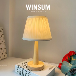 Đèn ngủ để bàn thân gỗ phong cách Bắc Âu (đã bao gồm bóng đèn) - Winsum.decor