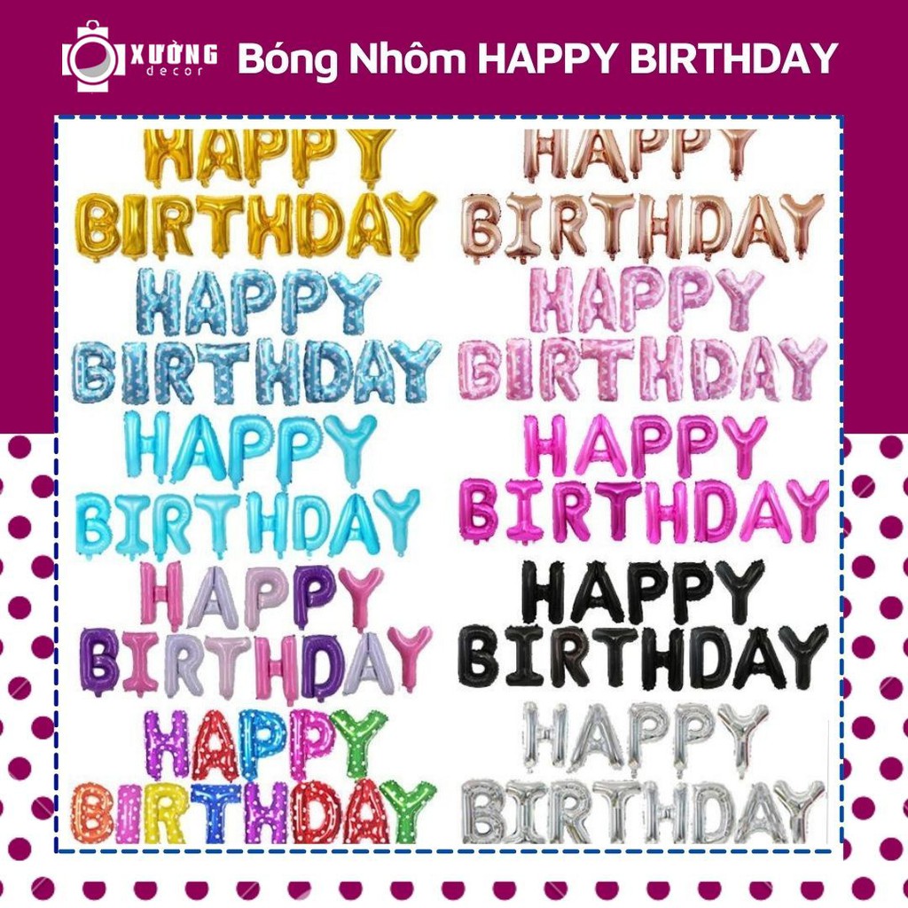 Set Bóng Chữ Happy Birthday Trang Trí Sinh Nhật