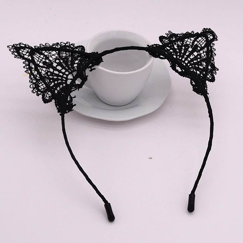 Cài tóc tai mèo phối ren quyến rũ cho nữ