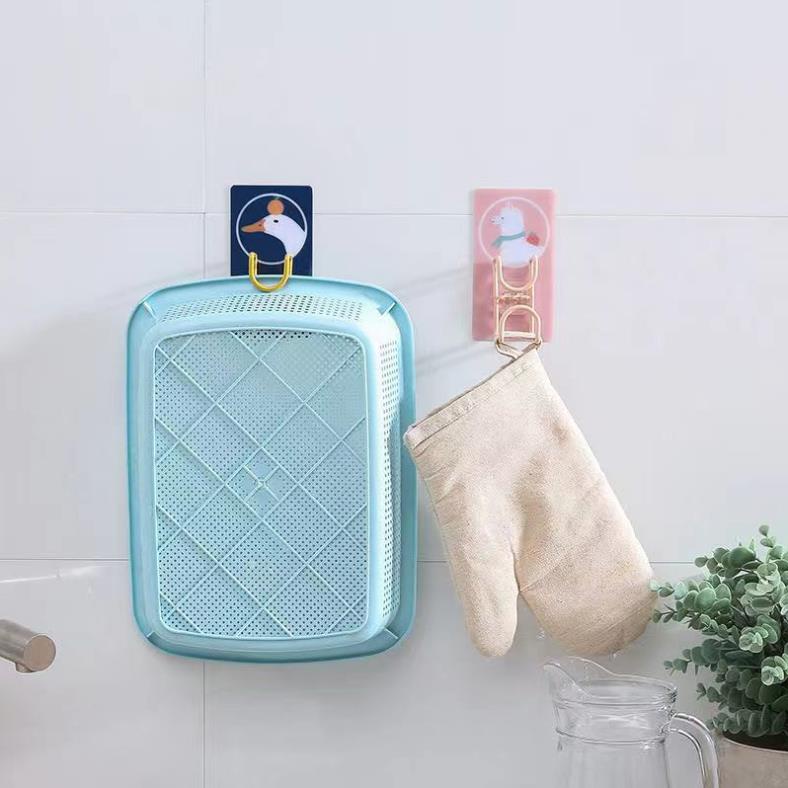 Móc Treo Thau Chậu, Móc Treo Đa Năng In Hình Dán Tường Tiện Lợi