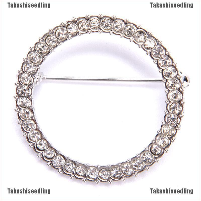 Ghim Cài Áo Hình Tròn Đính Đá Thiết Kế Đơn Giản Thời Trang Cao Cấp