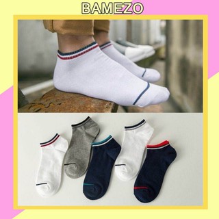 Combo 5 tất nam Bamezo vớ lười viền cổ ngắn nhiều màu khô khoáng TN04