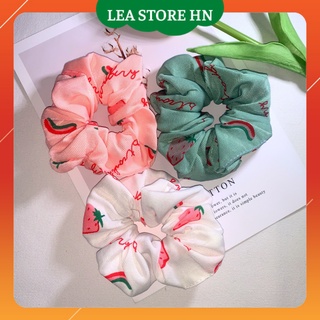 Dây Buộc Tóc Scrunchies  Hoạ Tiết Strawberry N25