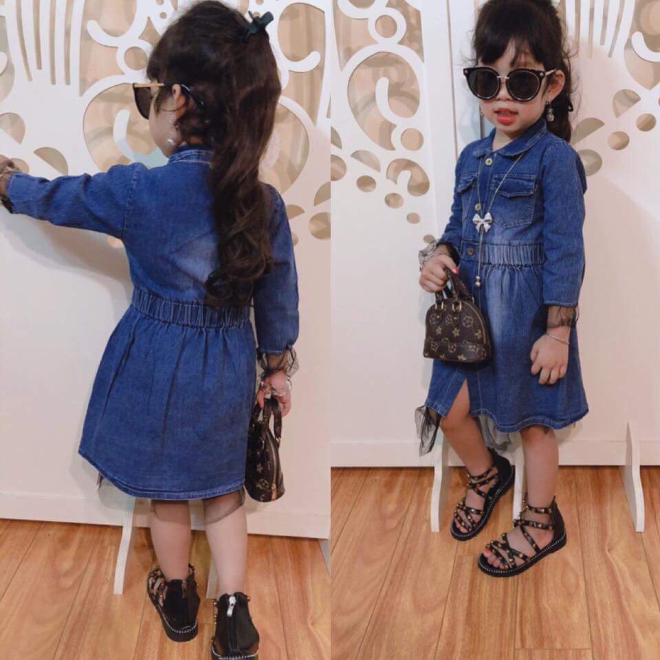 Set váy bò cho bé gái phong cách Hàn Quốc 9-25kg