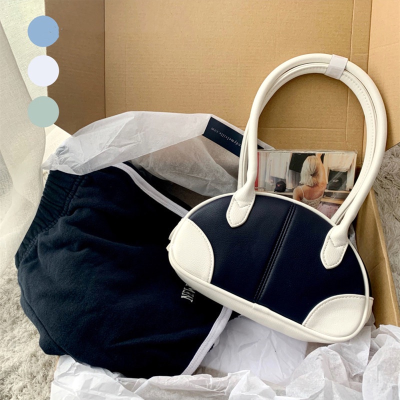 Túi Đeo Vai Một Bên Vai Hobo Màu Xanh Dương Và Trắng Thời Trang Mới Dành Cho Bạn Nữ